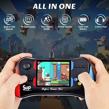 X7M Portable Mini Retro SUP Handheld Game Console – 500 Built-In Games