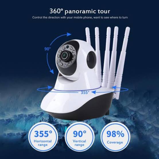 CA-Q5 2MP 1080P Full HD WiFi Security Camera – 3 Antenna Night Vision with V380 Pro App