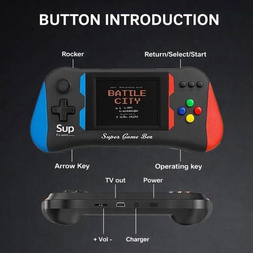 X7M Portable Mini Retro SUP Handheld Game Console – 500 Built-In Games
