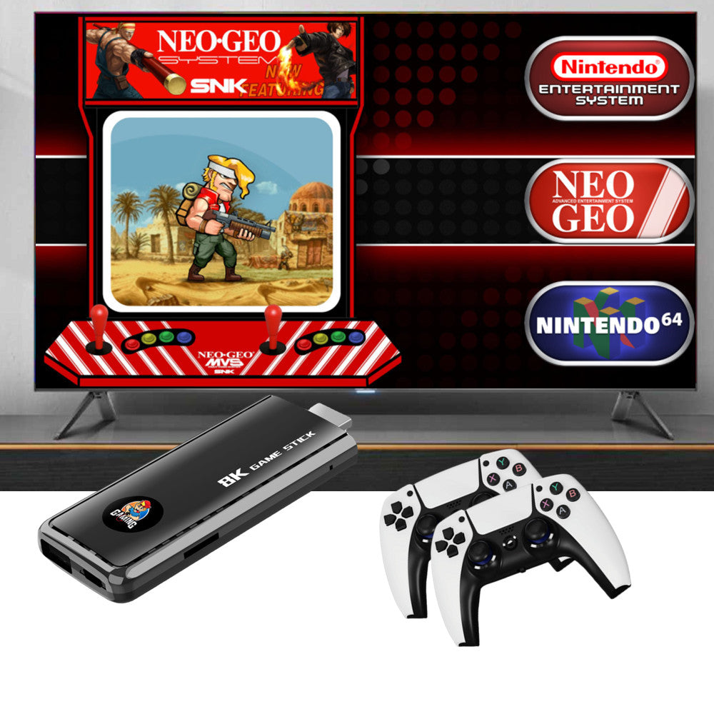 X6 64GB 8K HD Retro Game Stick with 40,000+ Games & 2.4G Wireless Controllers