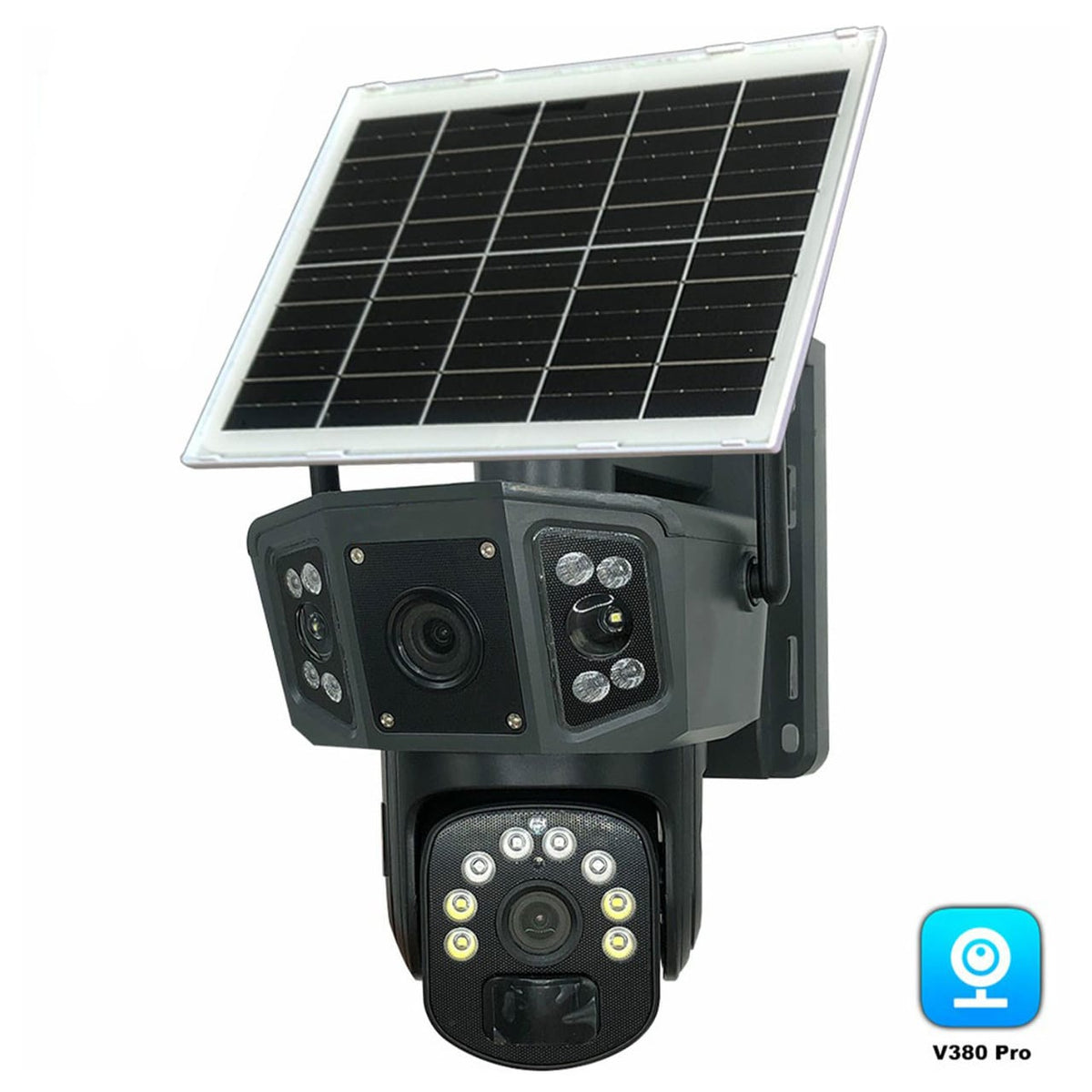 CA-WC013 Solar Outdoor 8MP Dual-Lens PTZ Camera – PIR Motion Detection with V380 Pro App