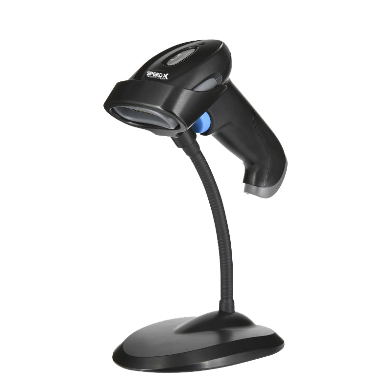 Speed-X 8700 2D Wireless 2.4GHz Barcode Scanner with Stand & Receiver – QR Code Reader