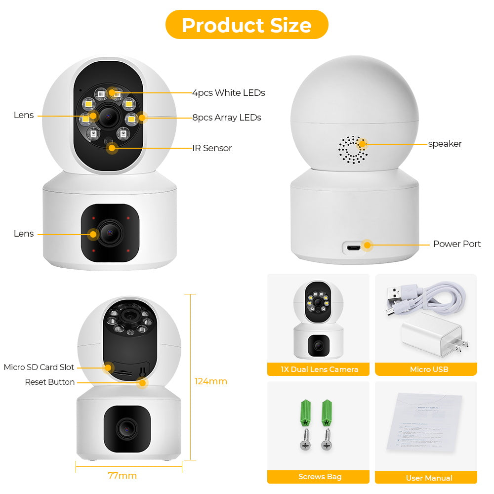 N9-2 HD Smart 4MP Dual Lens WiFi Camera