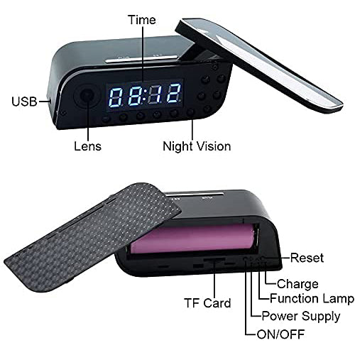 Hidden T3 WiFi Table Clock HD 1080P – Smart Desktop Clock Camera
