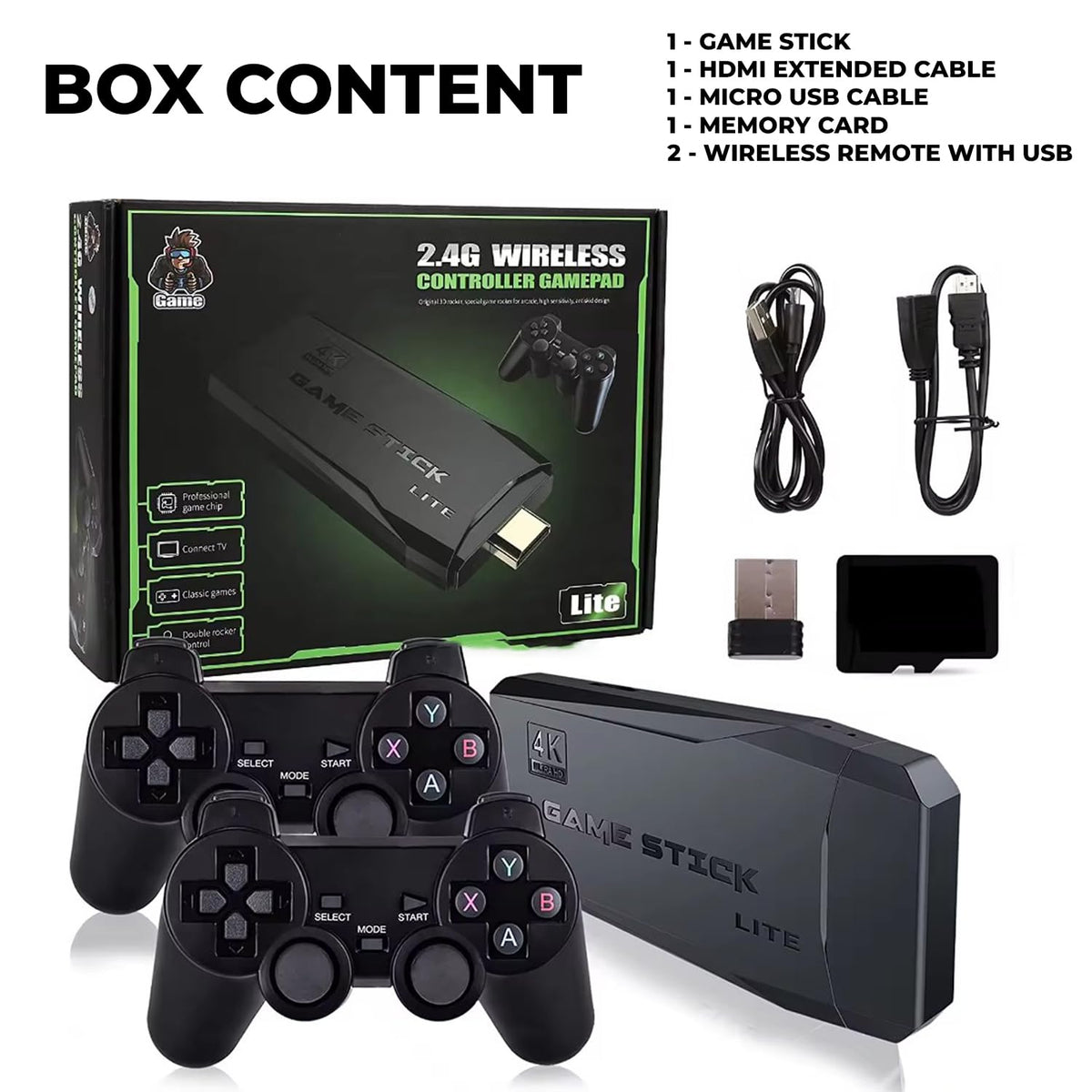 M8 4K Retro Game Stick with RK3032 Chip, 20,000+ Built-in Games