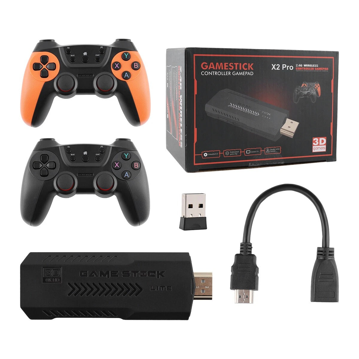X2 Pro 64GB 4K Retro Game Stick with 35,000+ Games & 3D Video Game Console