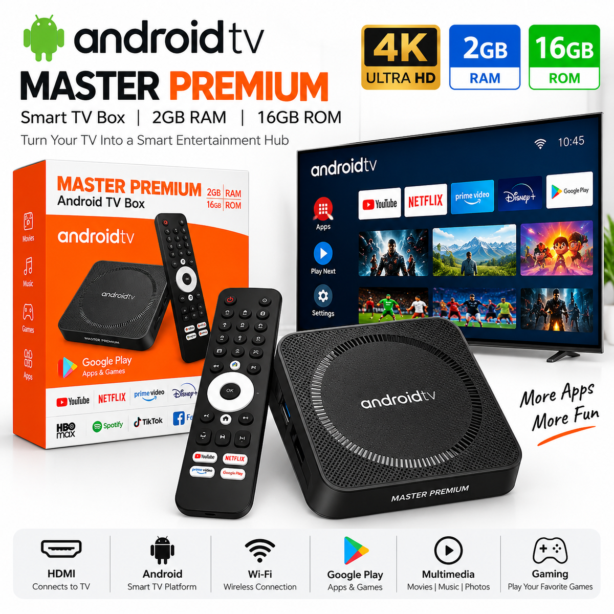 Android TV Box Master Premium 2GB RAM 16GB ROM