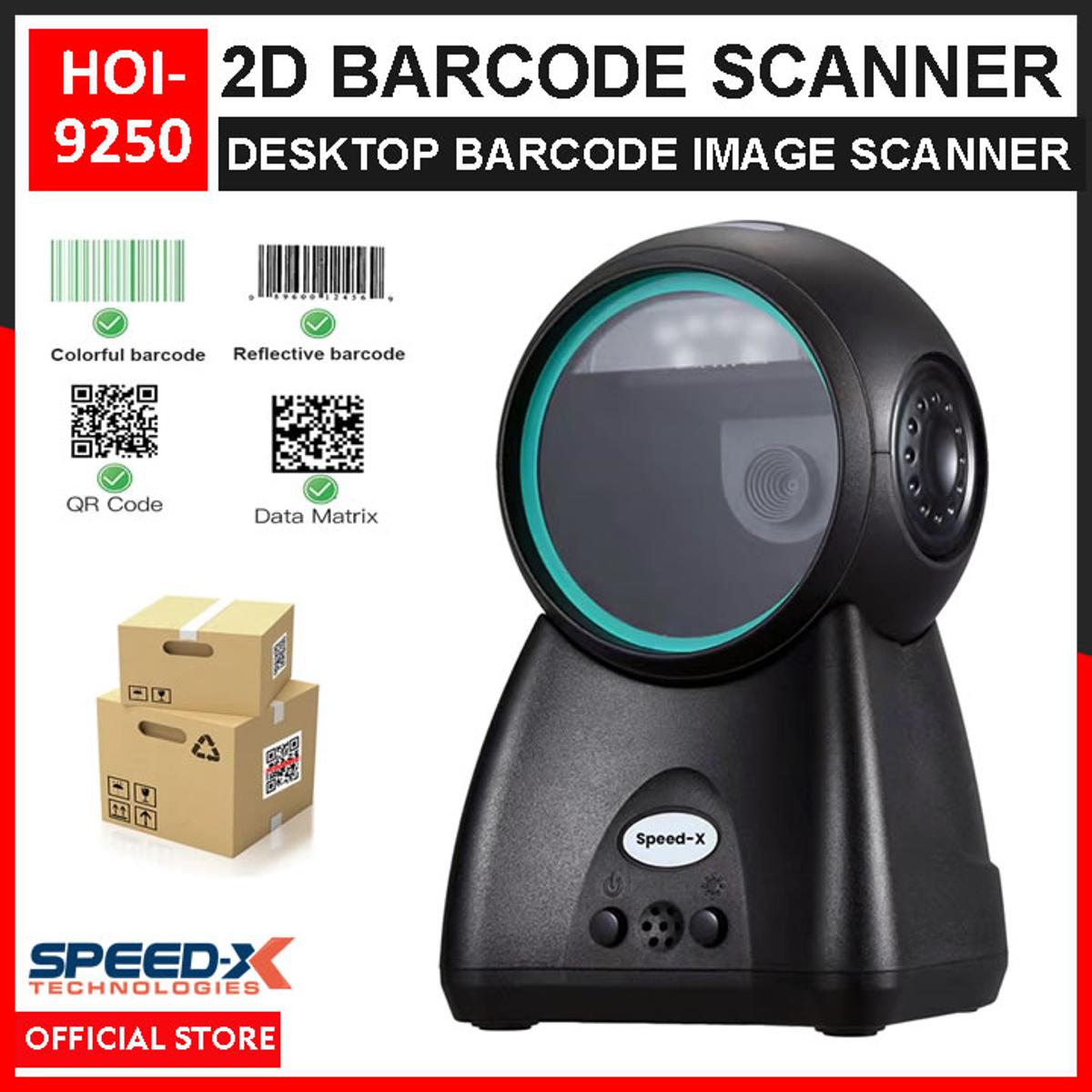 Speed-X SP-9250 2D Desktop Barcode Image Scanner – USB QR Code & Barcode Reader