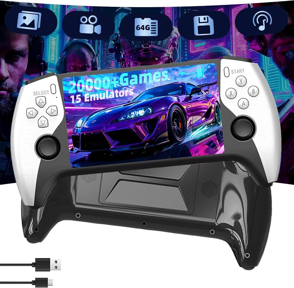 SF3500 Plus Retro Handheld Game Console with 20,000+ Games & 2 Wireless Controllers