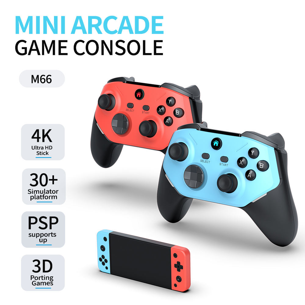 M66 Retro Video Game Console 64GB – Built-In 20,000+ Games Wireless Gaming Stick