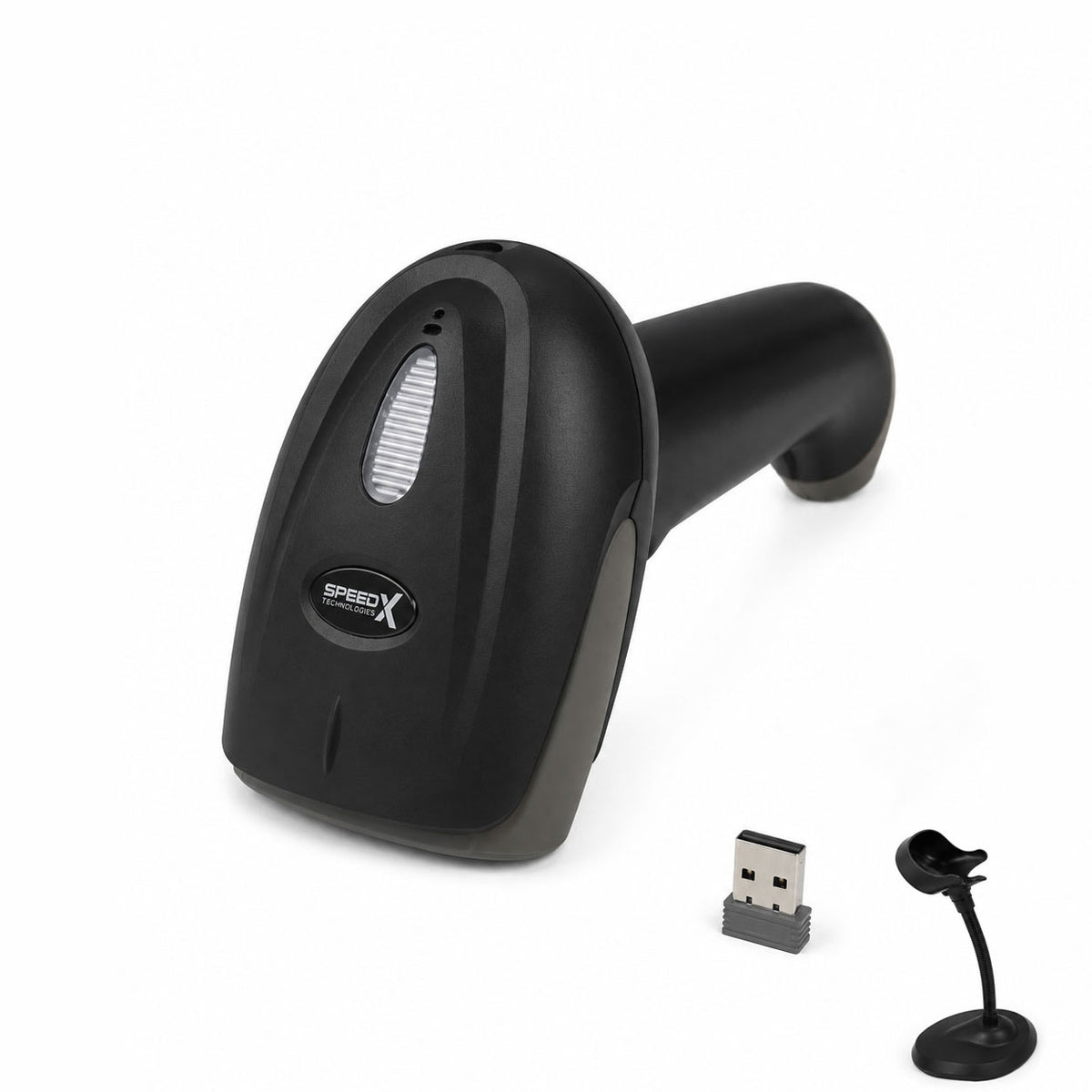 Speed-X 60D 2D Wireless 2.4GHz Barcode Scanner with Stand – QR Code & Barcode Reader