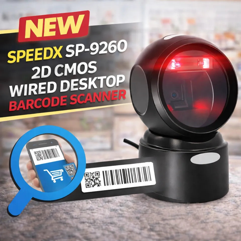 SpeedX SP-9260 2D CMOS Wired Desktop Barcode Scanner