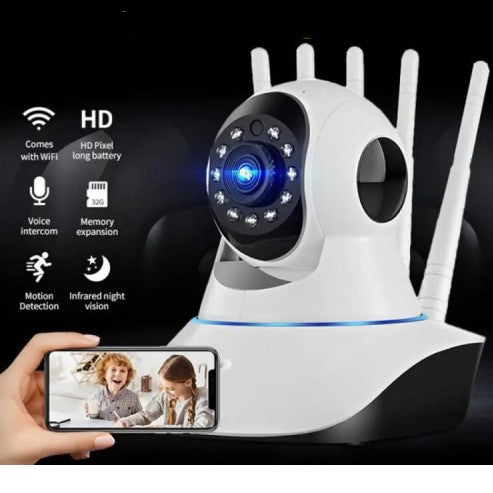 CA-Q5 2MP 1080P Full HD WiFi Security Camera – 3 Antenna Night Vision with V380 Pro App